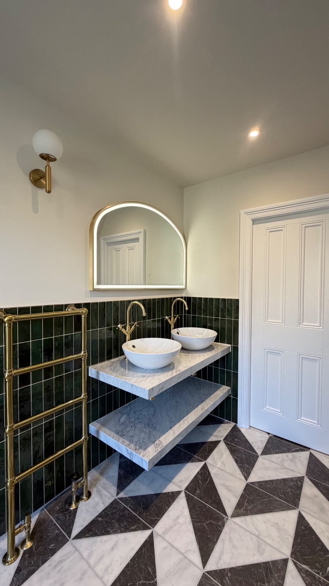 Double Basin & Marble Shelving